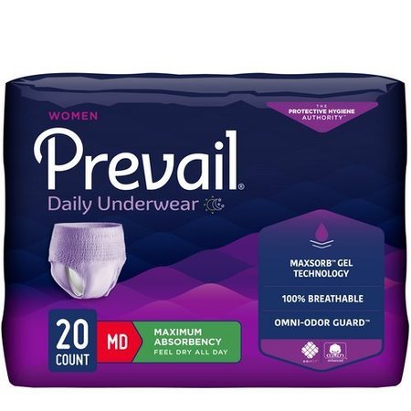 PREVAIL Women's Daily Disposable Underwear Female Small/Medium, Maximum, PK 20 PWC-512/1